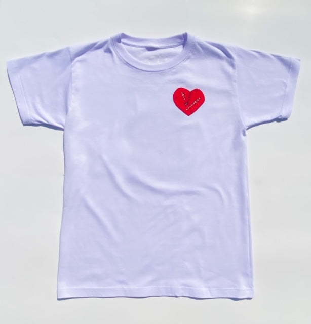 White "Broken Hearted Teddy Bear" T-shirt