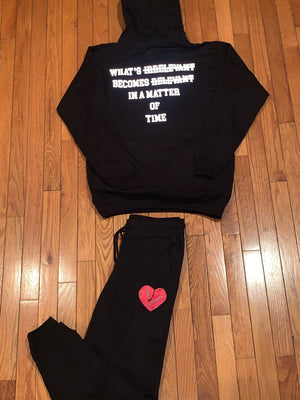 Black “Broken Hearted Teddy Bear” Sweatsuit