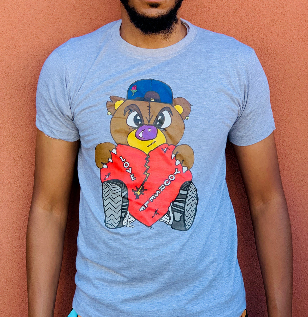 Gray Front logo “Broken Hearted Teddy Bear” T-Shirt