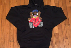 Black “Broken Hearted Teddy Bear” Hoodie