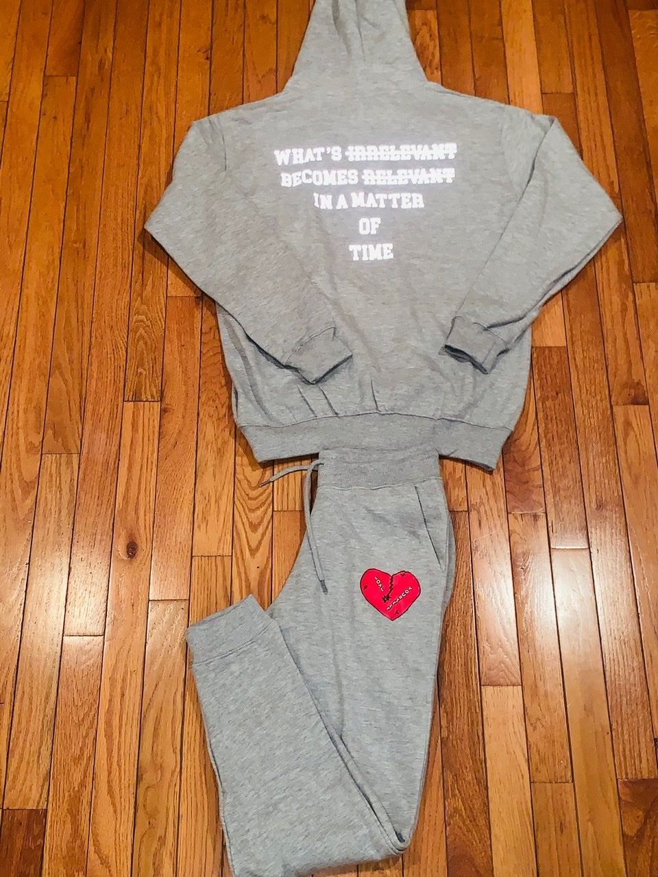 Gray “Broken Hearted Teddy Bear” Sweatsuit