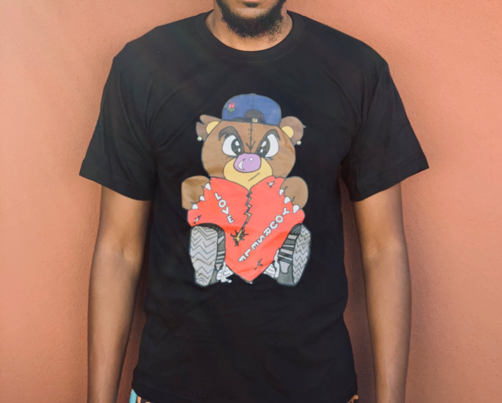 Black Front logo “Broken Hearted Teddy Bear” T-Shirt