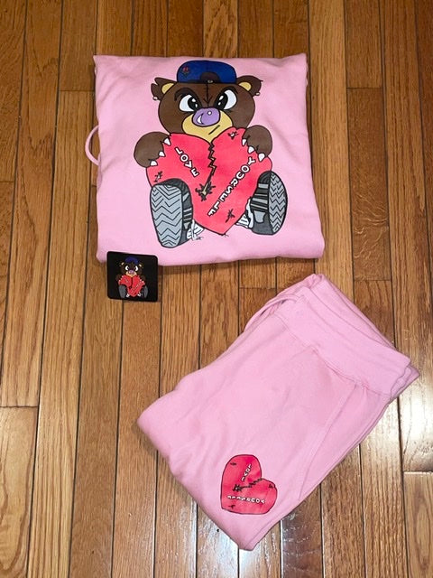 Pink “Broken Hearted Teddy Bear” Sweatsuit