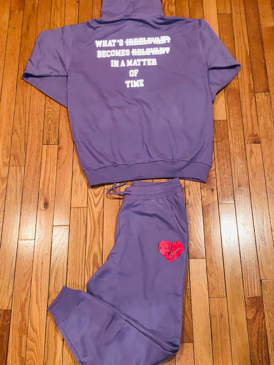 Lavender “Broken Hearted Teddy Bear” Sweatsuit