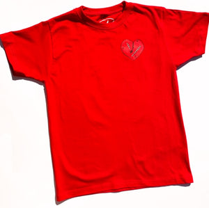Red "Broken Hearted Teddy Bear" T-shirt